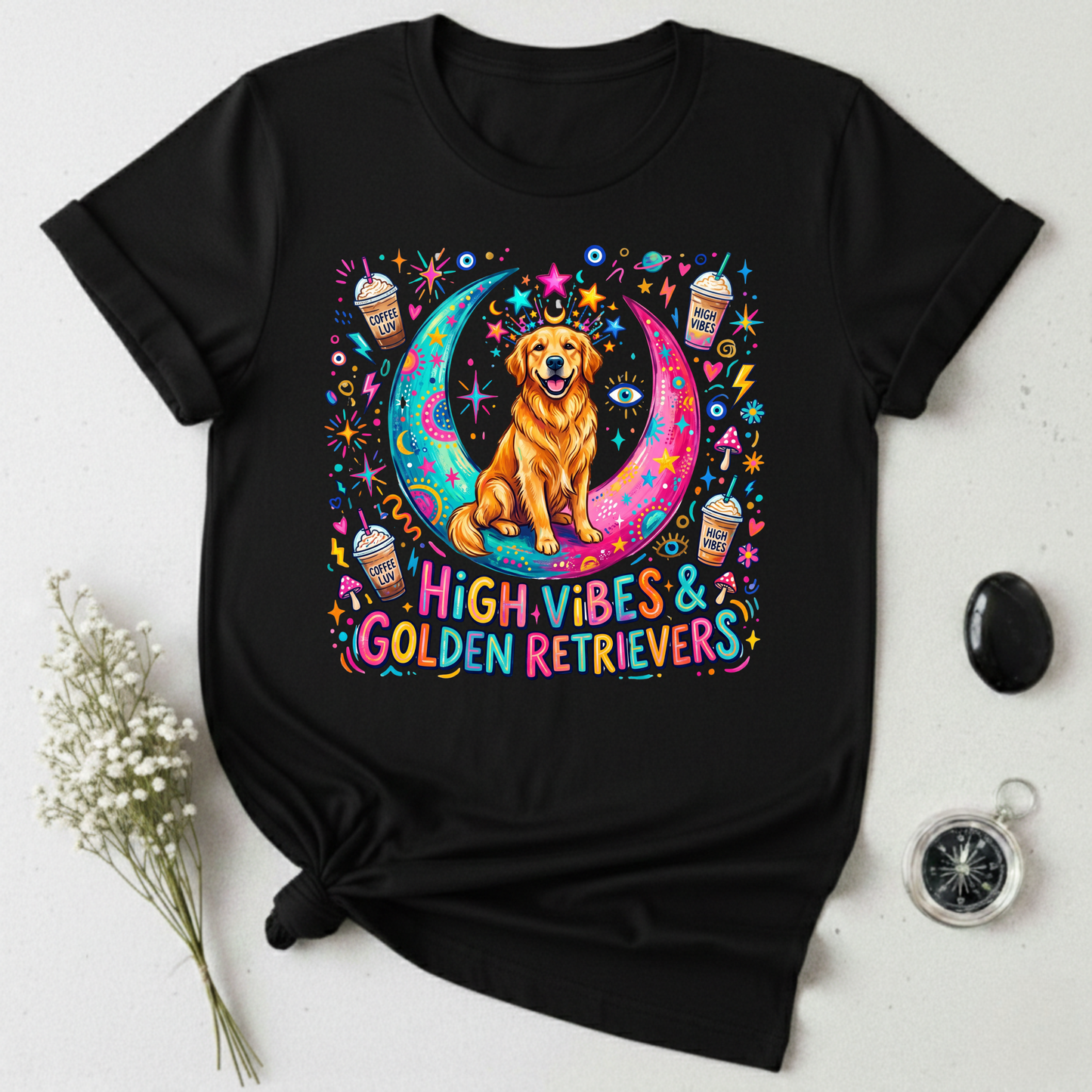 High Vibes & Golden Retrievers T-Shirt