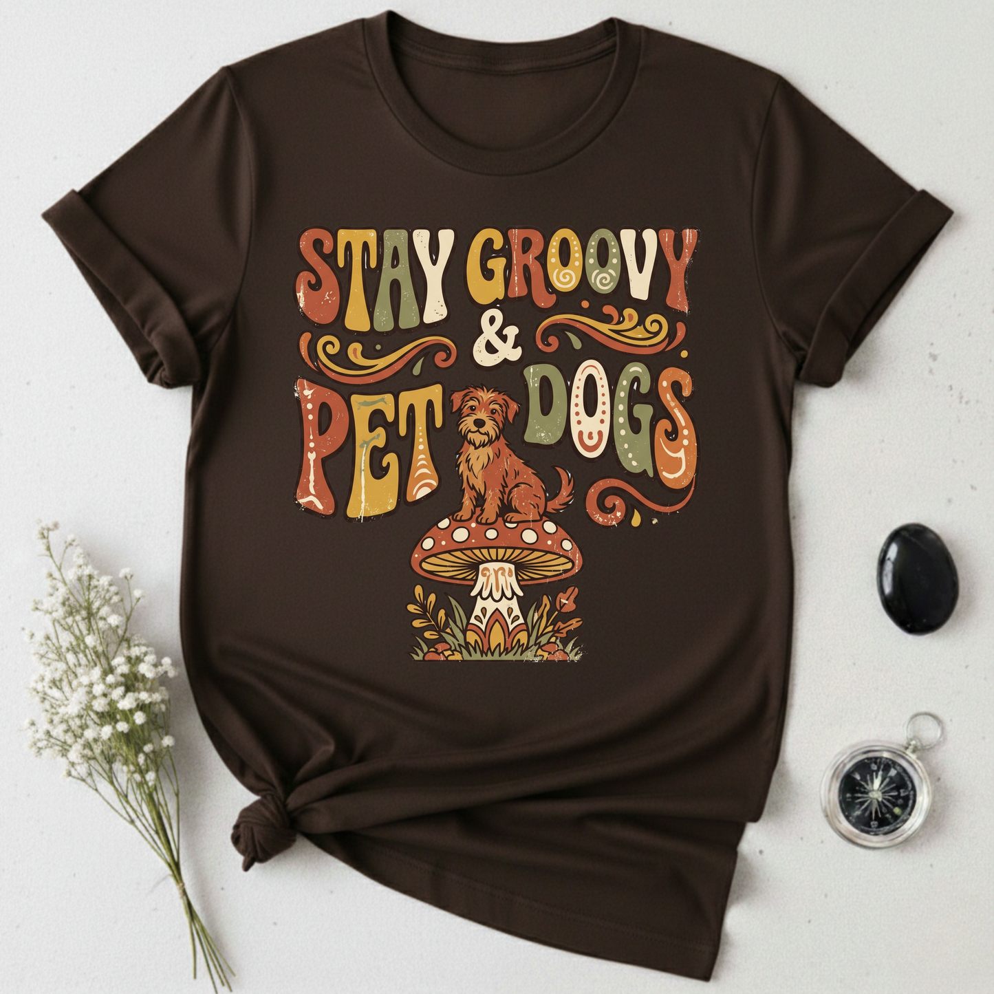 Stay Groovy & Pet Dogs T-Shirt