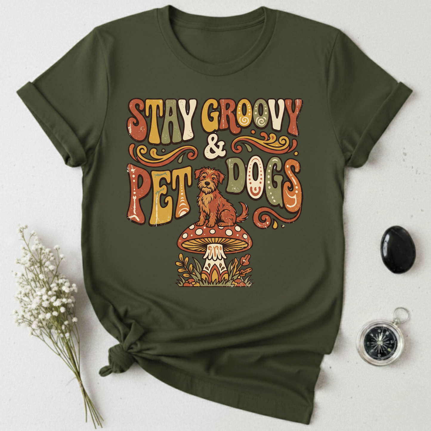Stay Groovy & Pet Dogs T-Shirt