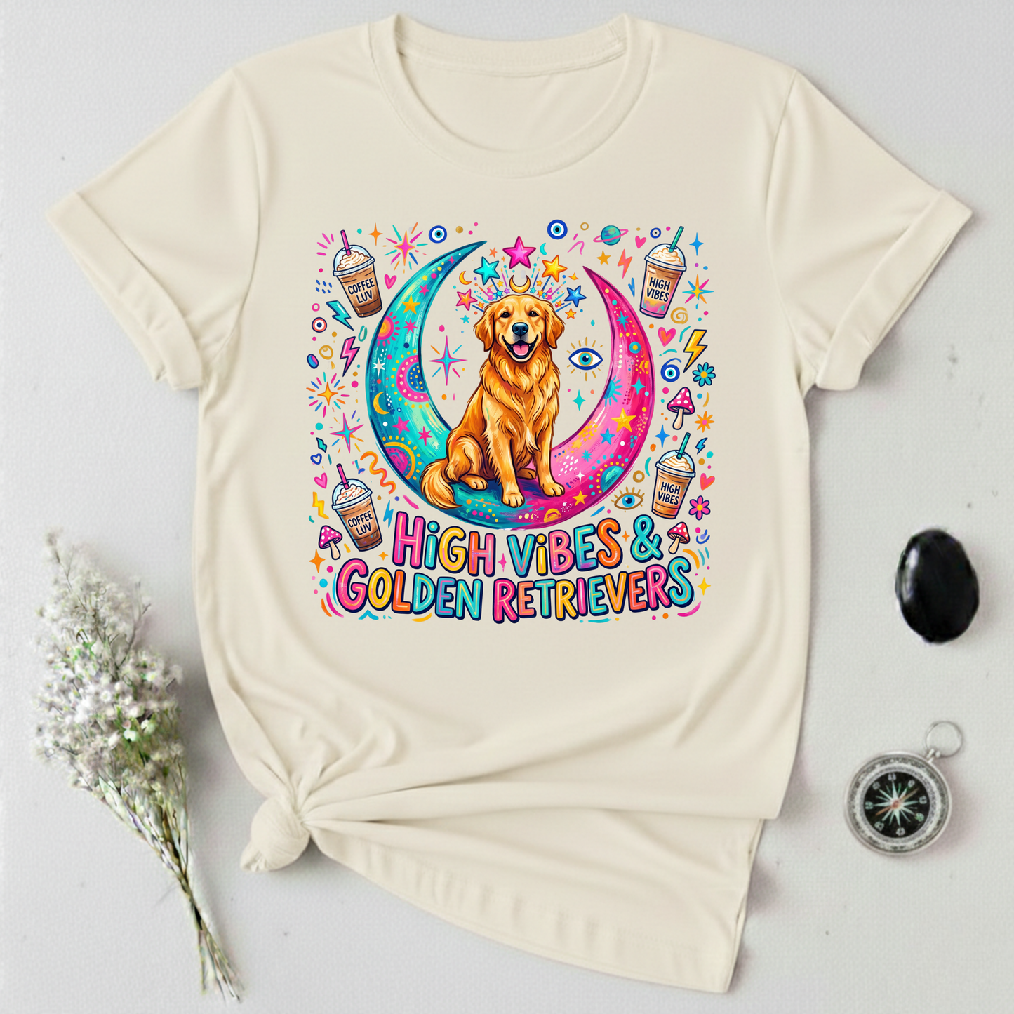 High Vibes & Golden Retrievers T-Shirt