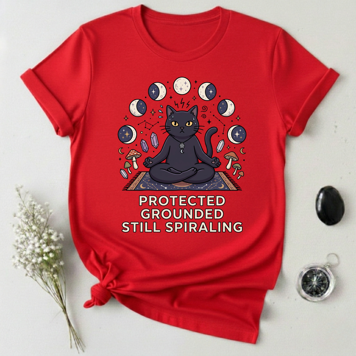 Protected. Grounded. Still Spiraling T-Shirt