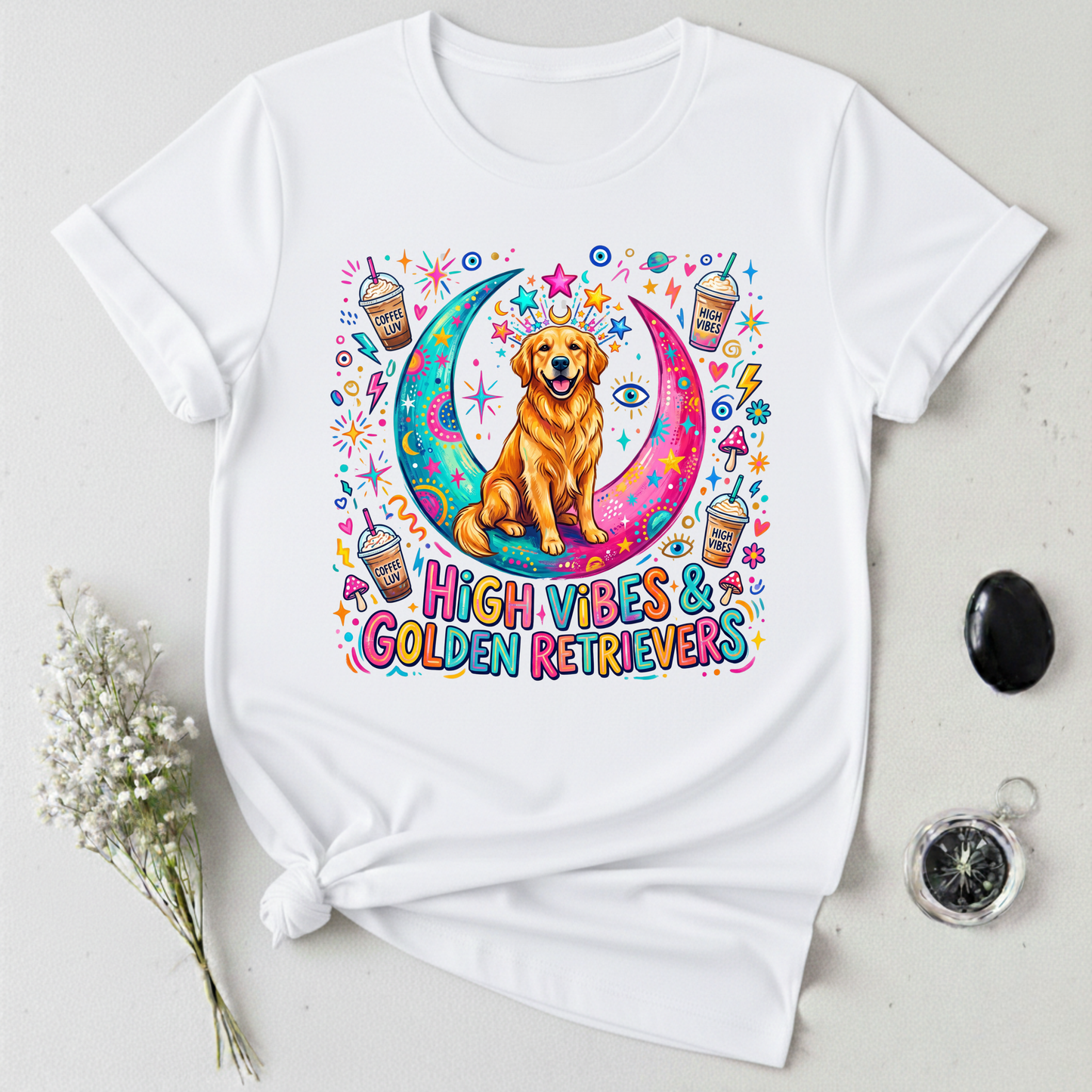 High Vibes & Golden Retrievers T-Shirt