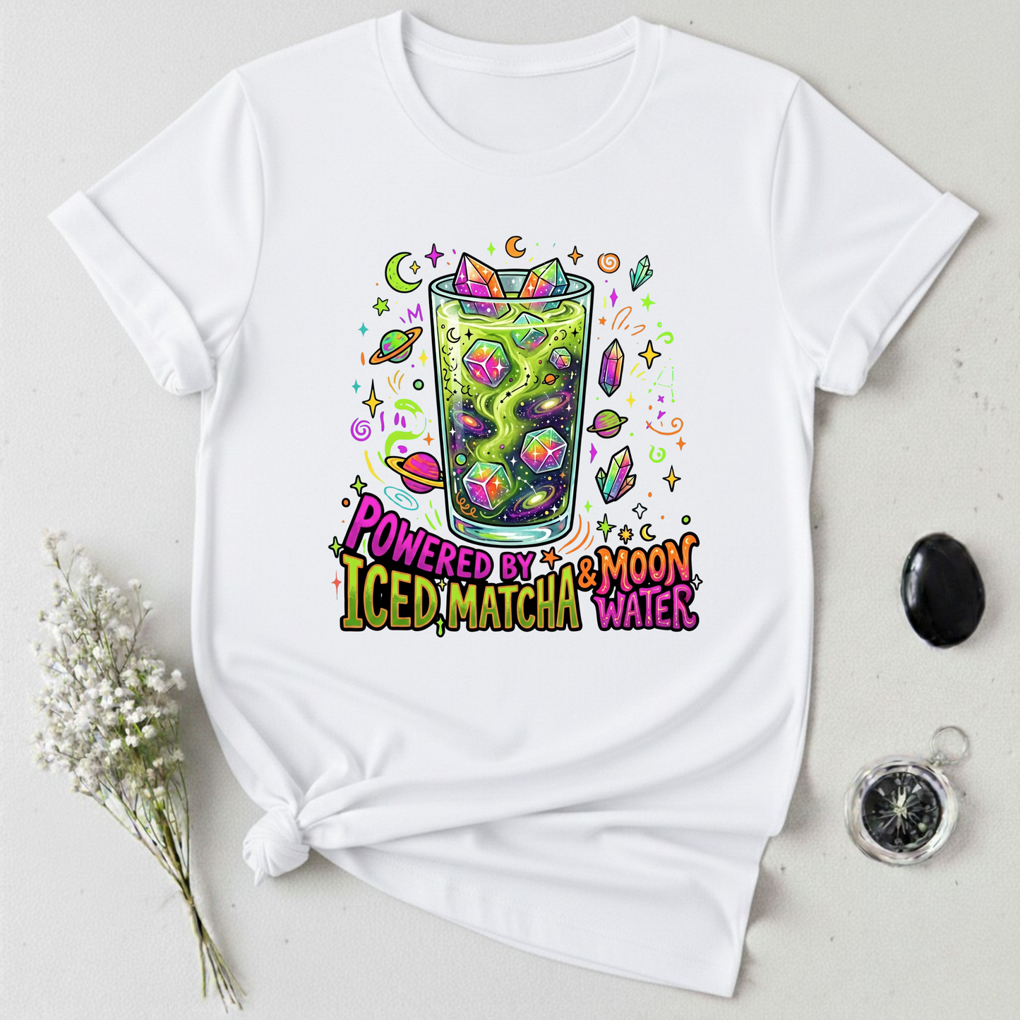 Powered By Iced Matcha & Moon Water T-Shirt