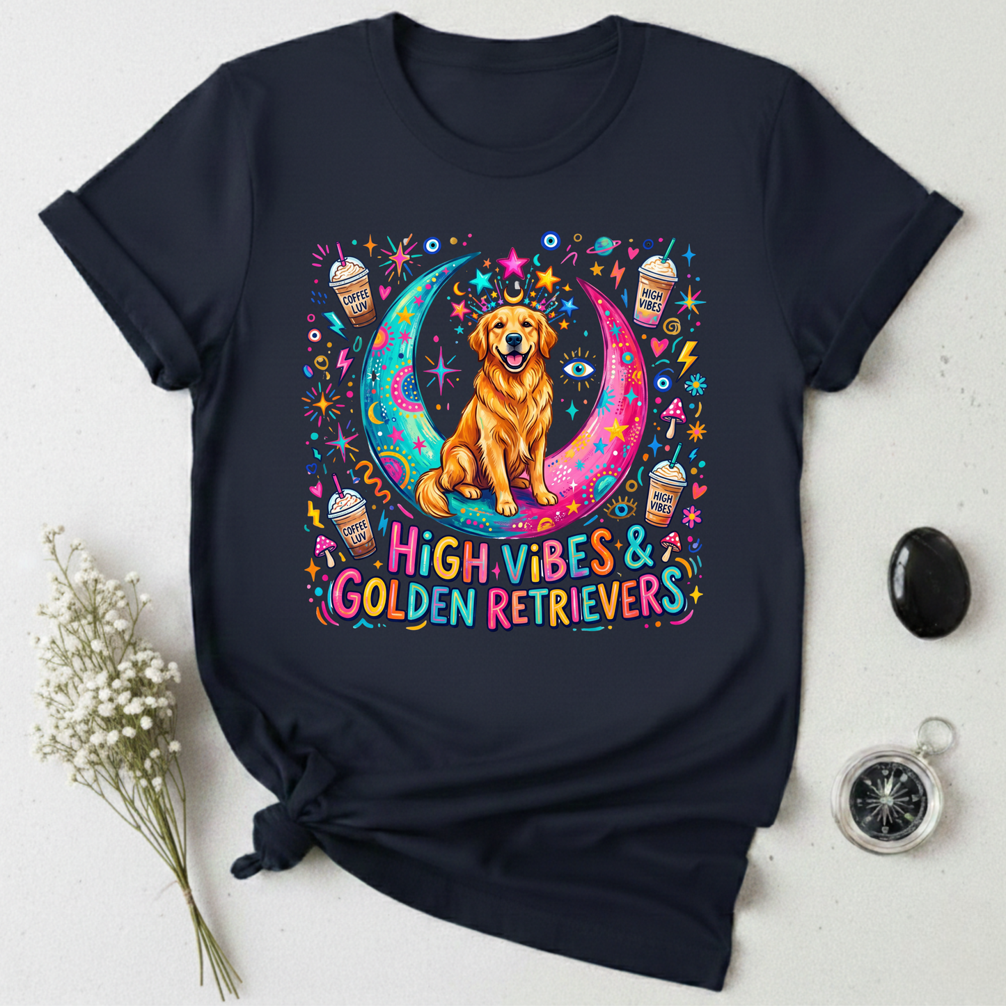 High Vibes & Golden Retrievers T-Shirt